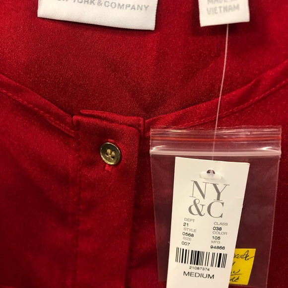 New York & Company long sleeve, crew neck blouse - Picture 2 of 7